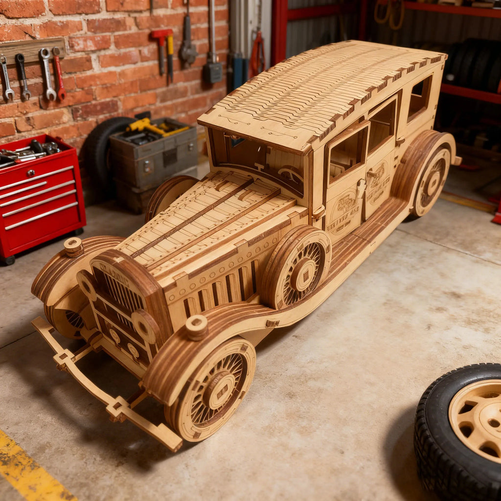 3D Wooden Puzzle Vintage Car Model Exquisite