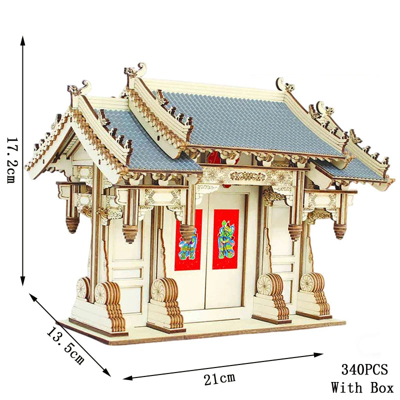 3D Puzzle Kits; Adult Chinese Style Building