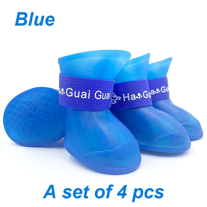 4Pcs Waterproof Rain shoes, Anti-slip Dog Boot