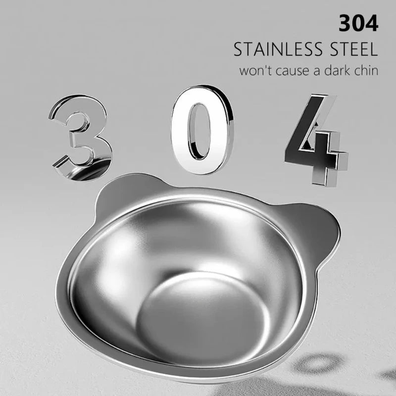 Stainless Steel Cat Bowl; 15° Elevated Design