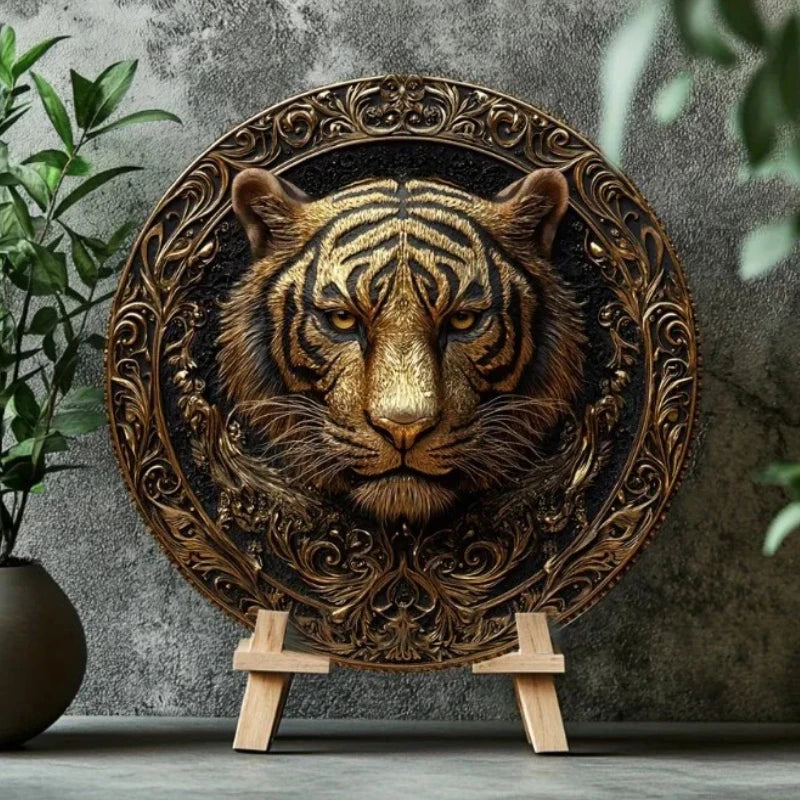 Enchanting Tiger Theme 3D Metal Wall Decor