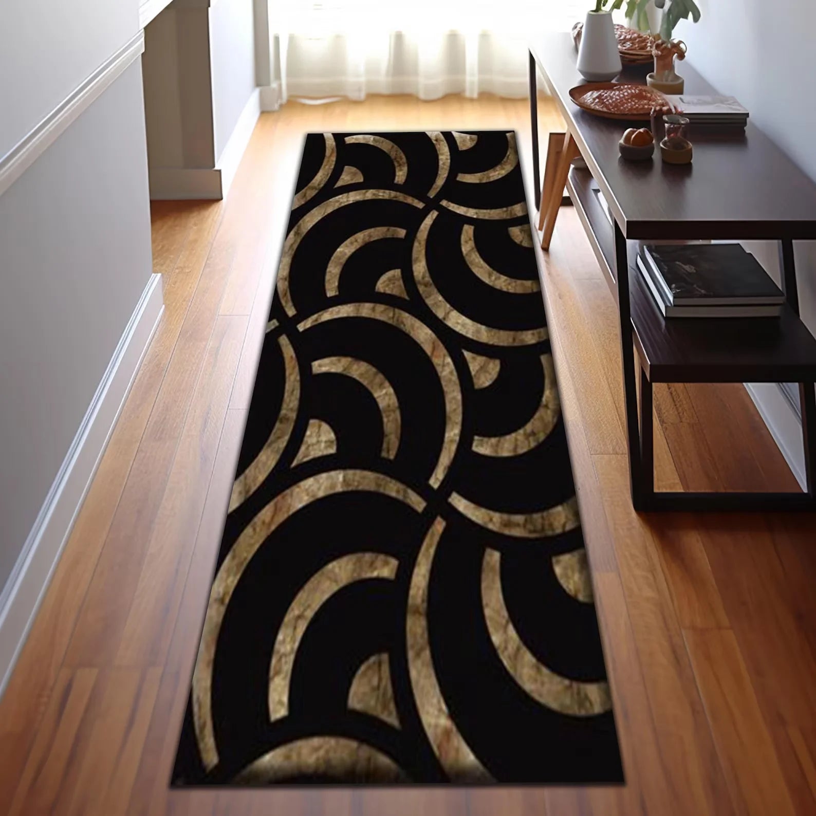 Mid-Century Runner, Geometric Leaf Design; 4 Designs, 2 Sizes