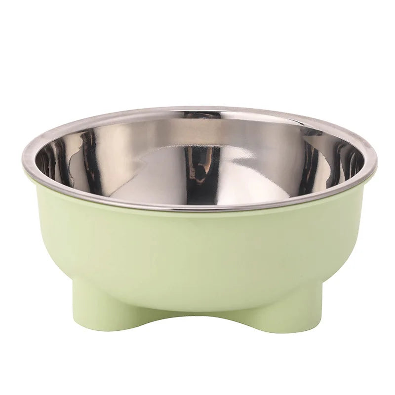 Colored Four-Legged Pet Bowl, Stainless Steel