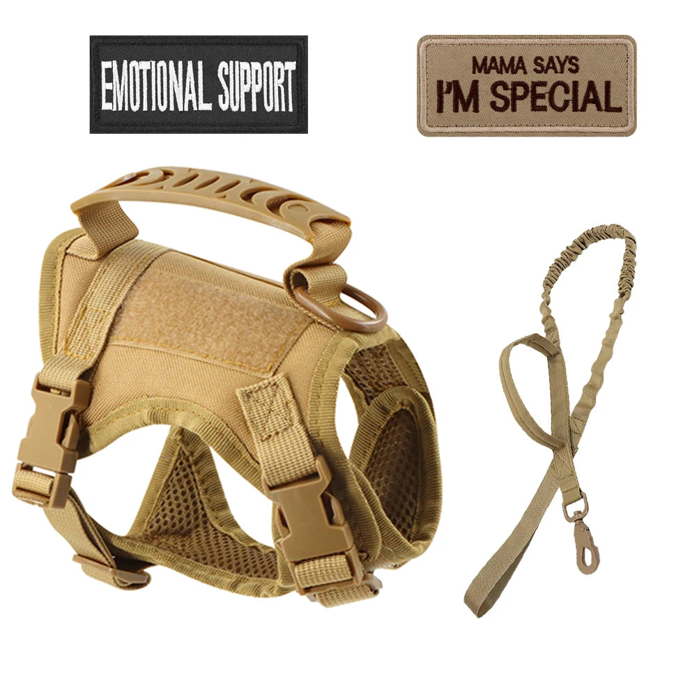 Tactical Nylon Cat Harness Leash Patch Kit for Cats and Small Dogs Vest Military Dog Work Outdoor Training Accessories