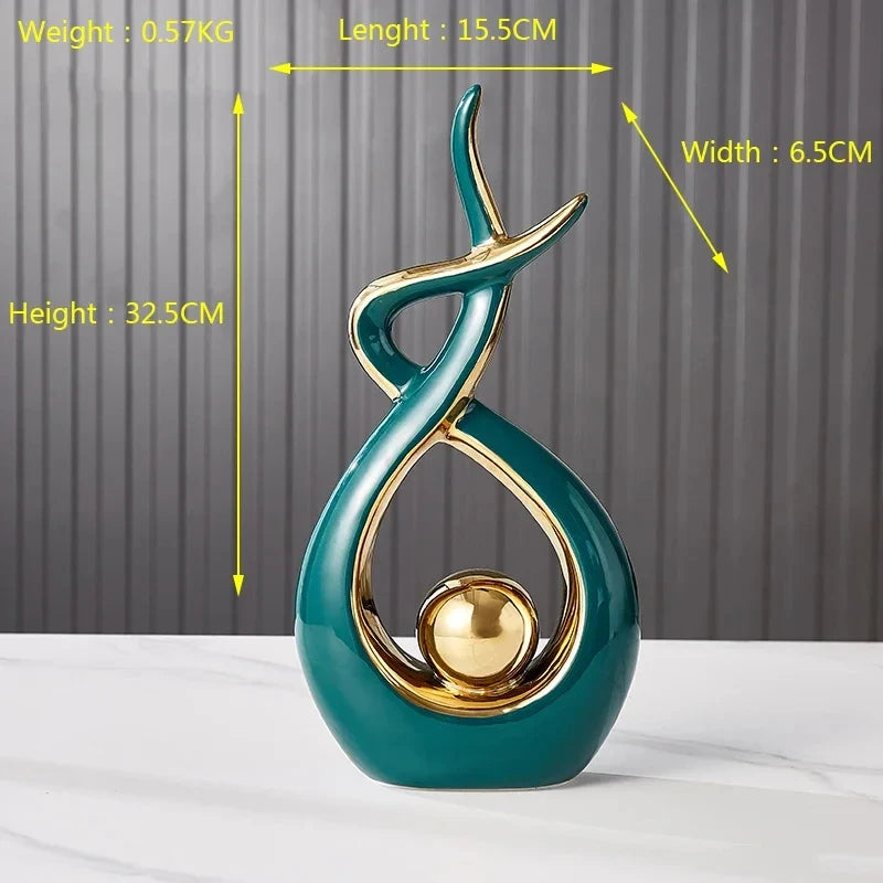 Elegant Modern Art Sculptures; Feng Shui Ornaments