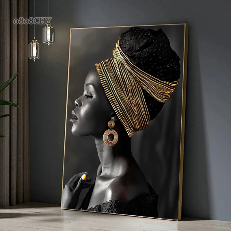 African Black Woman Wall Art Canvas Prints