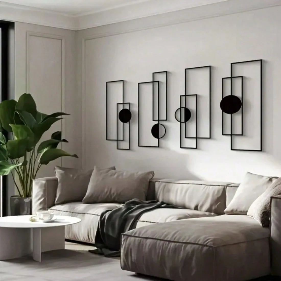 4-Piece Modern Textured Metal Wall Art Set