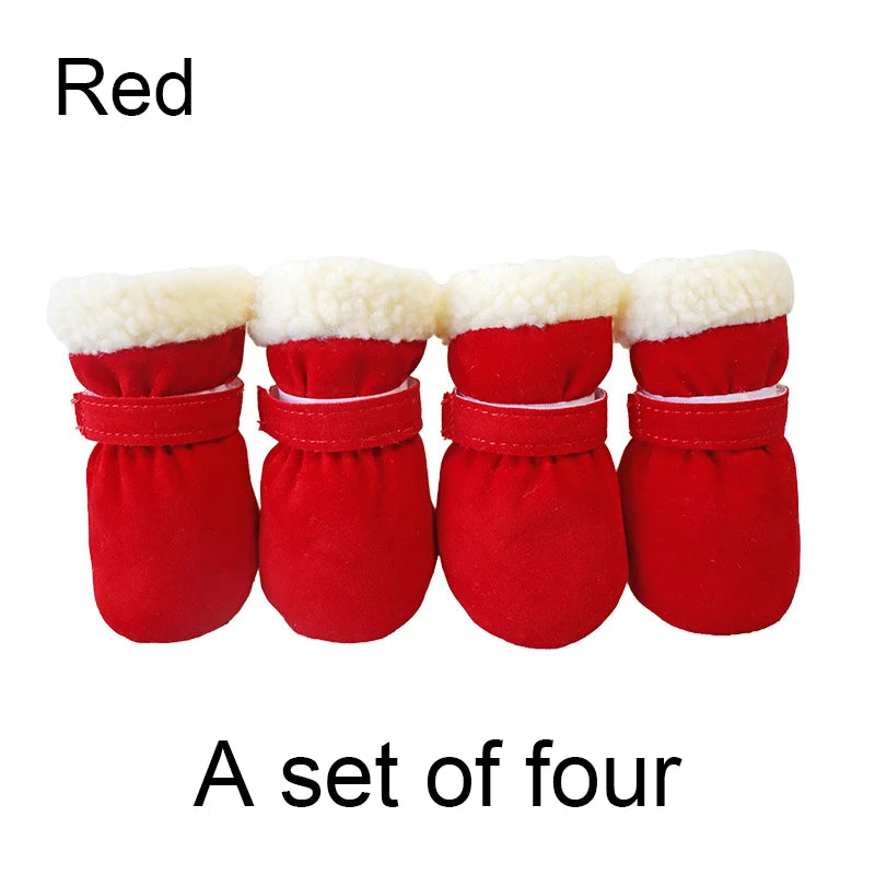 4pcs Winter Snow Boots for Dogs