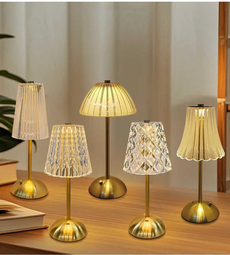LED Table Lamp, Touch Sensor, Wireless; 4 Styles