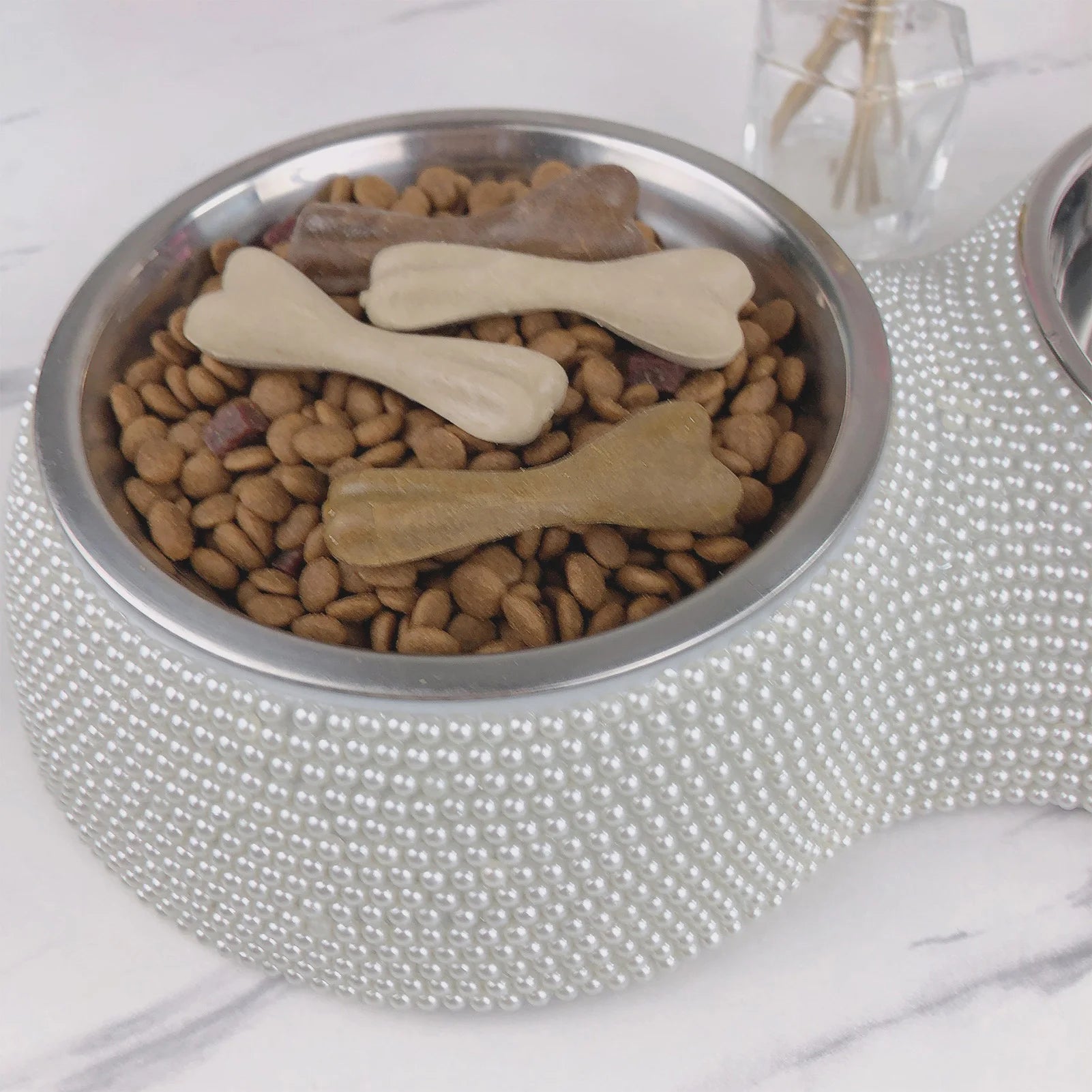 Rhinestone Bling Stainless Steel Pet Bowl