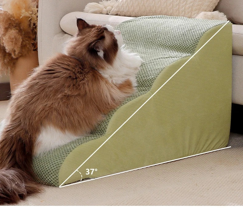 1/2/3/4 Pet Stairs, Ramp; Washable Non-Slip Cover
