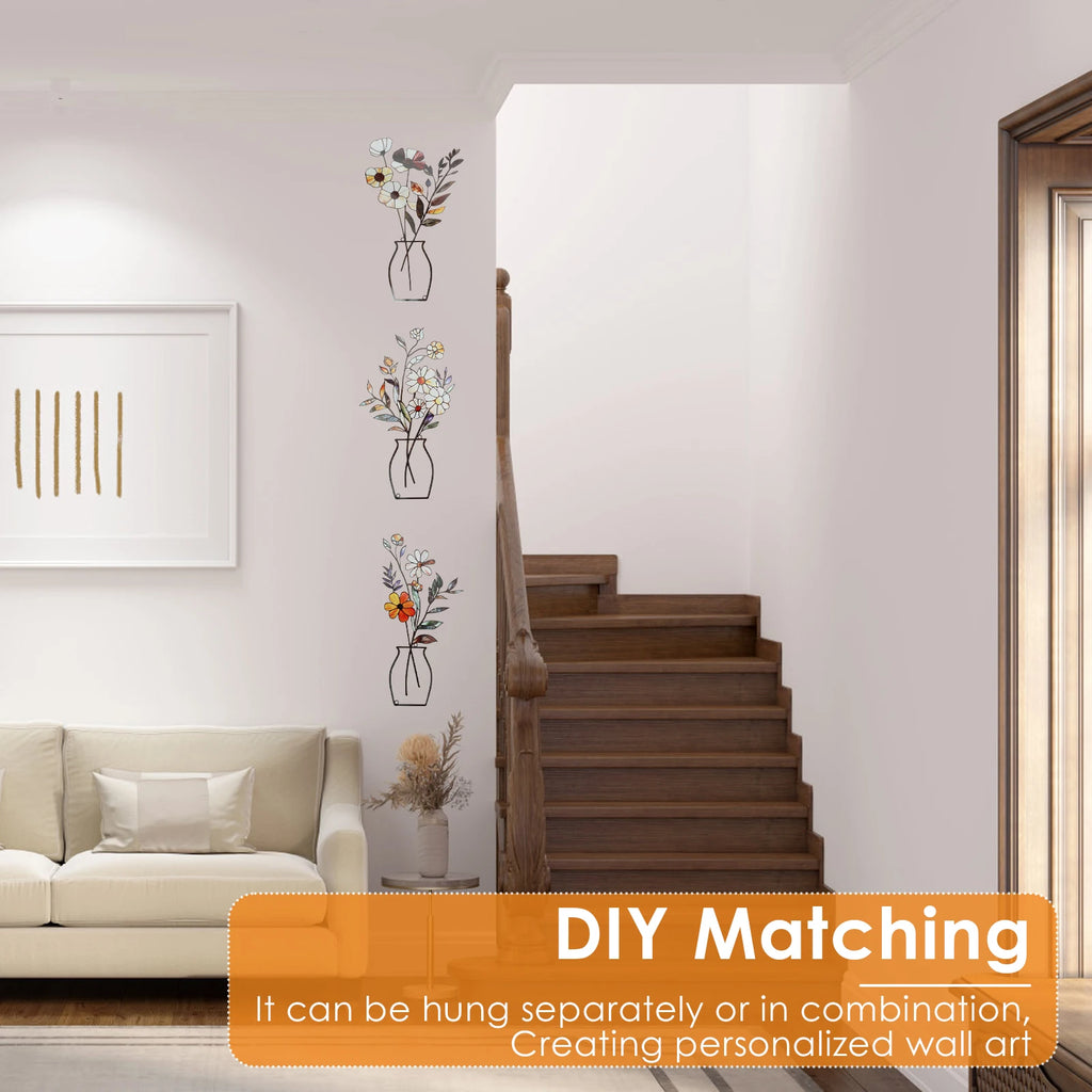 Floral Metal Sculptures Hanging Wall Decor