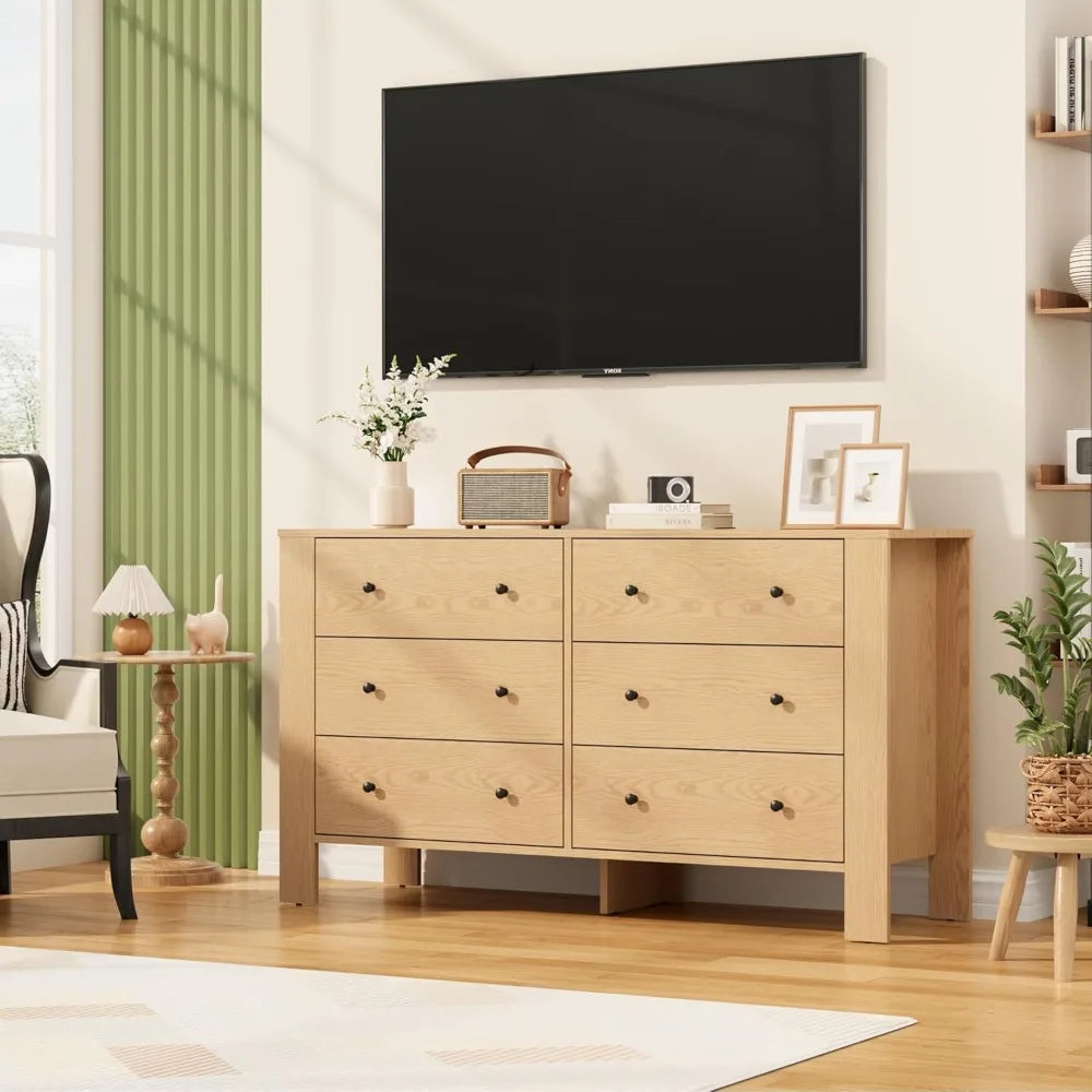 Modern 6-Drawer Dresser or Living/Dining Side Table