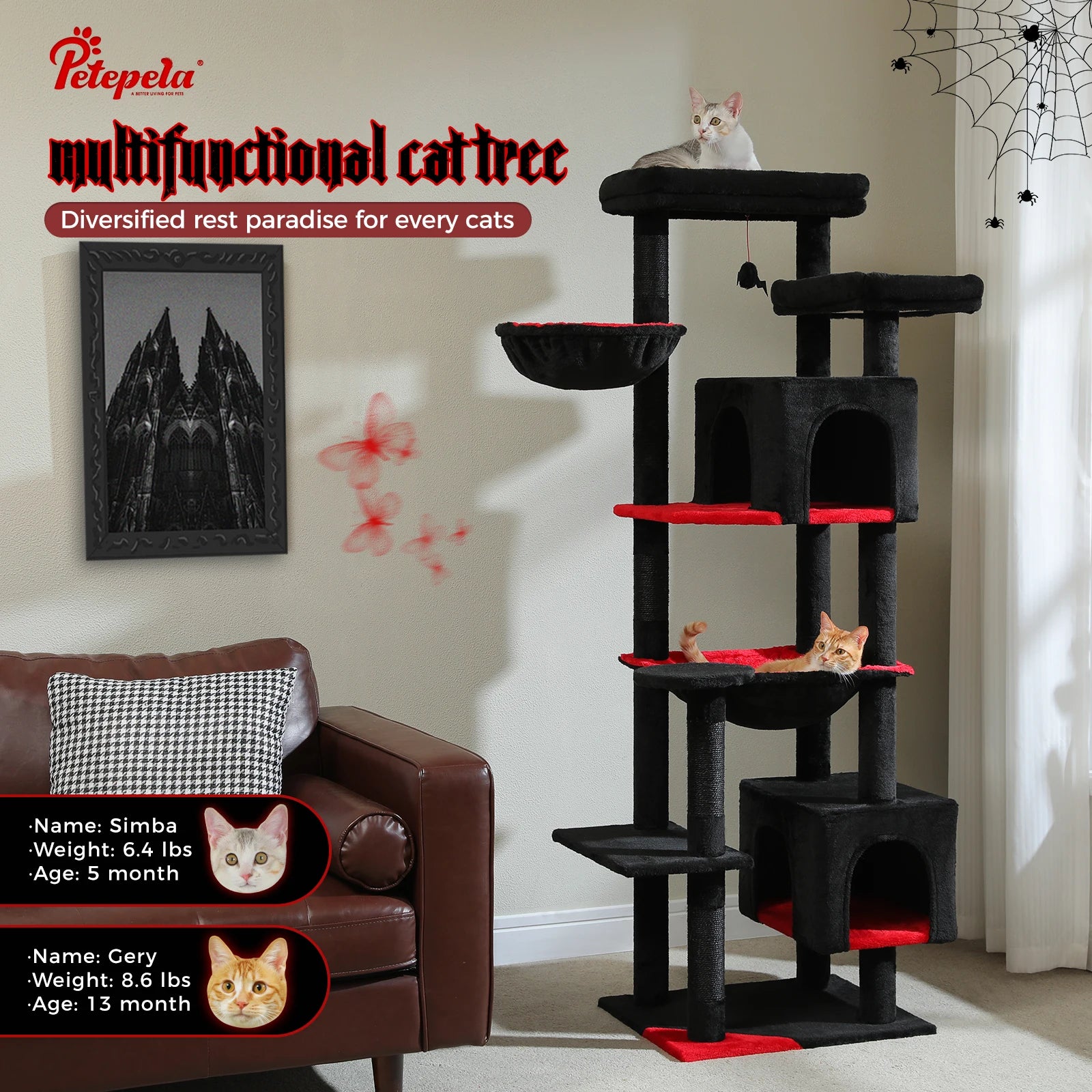Deluxe Tall Cat Tree for Indoor Cats