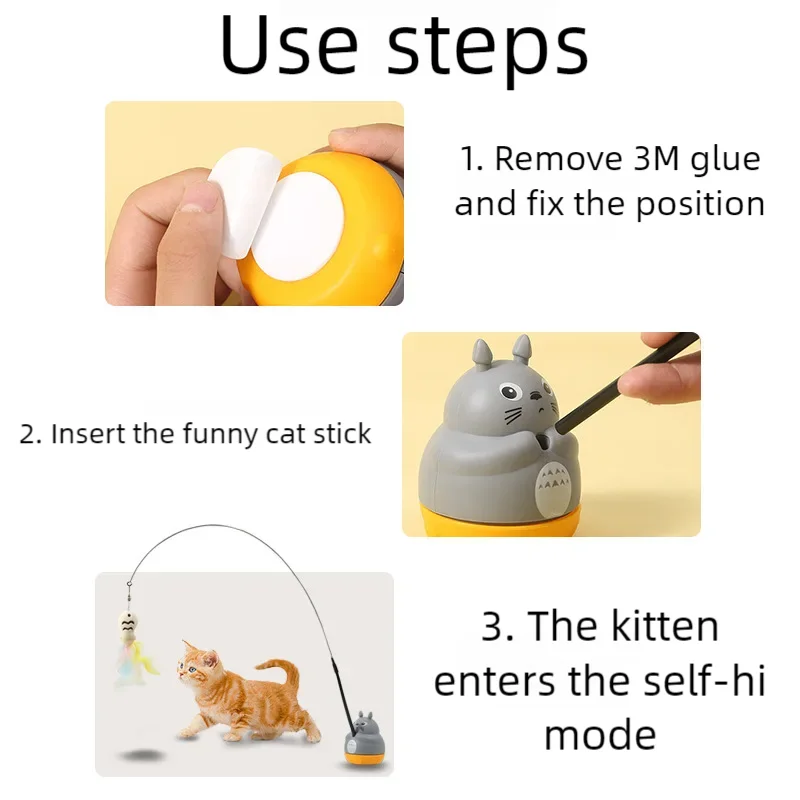 Interactive Cat Toy; Self-Rotating  Fishing Toy