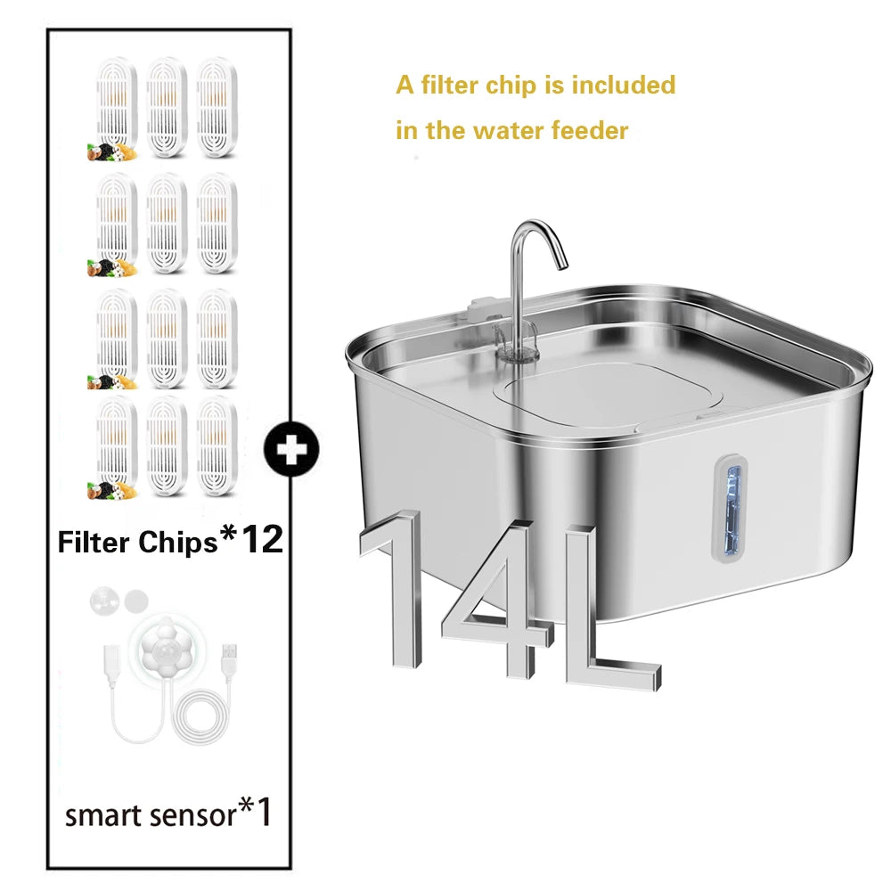 14L/7L Automatic Dog Water Fountain Stainless Steel