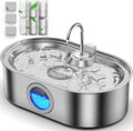 13L Stainless Steel Pet Fountain; Quiet Pump