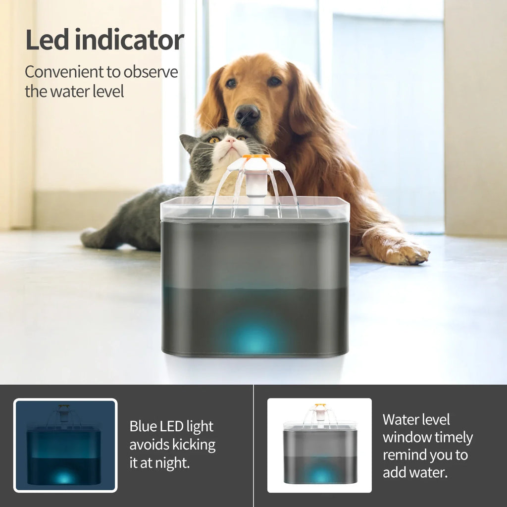 Silent Cat Water Dispenser; LED Lighting,