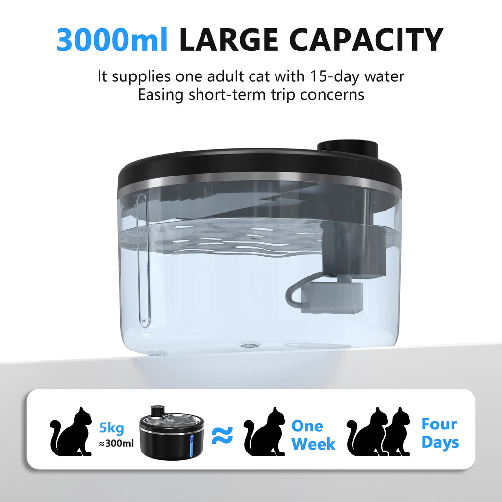 3L Stainless Steel Pet Water Fountain