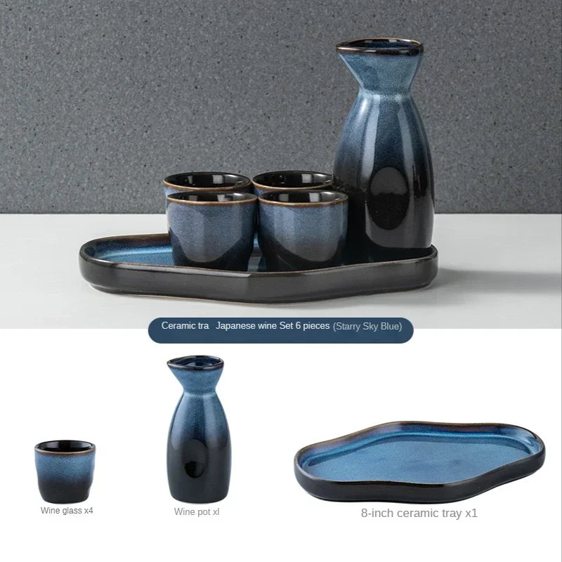 Handmade Japanese Style Sake Warmer & Cups