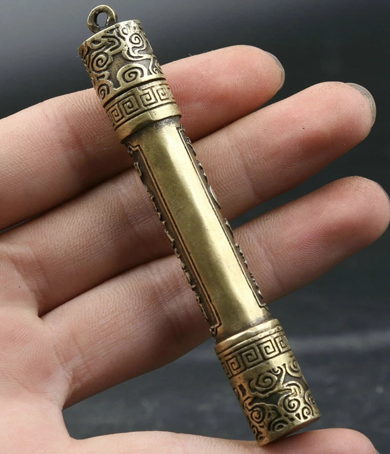 3.5" Chinese Bronze Buddhism Snuff Bottle Pendant