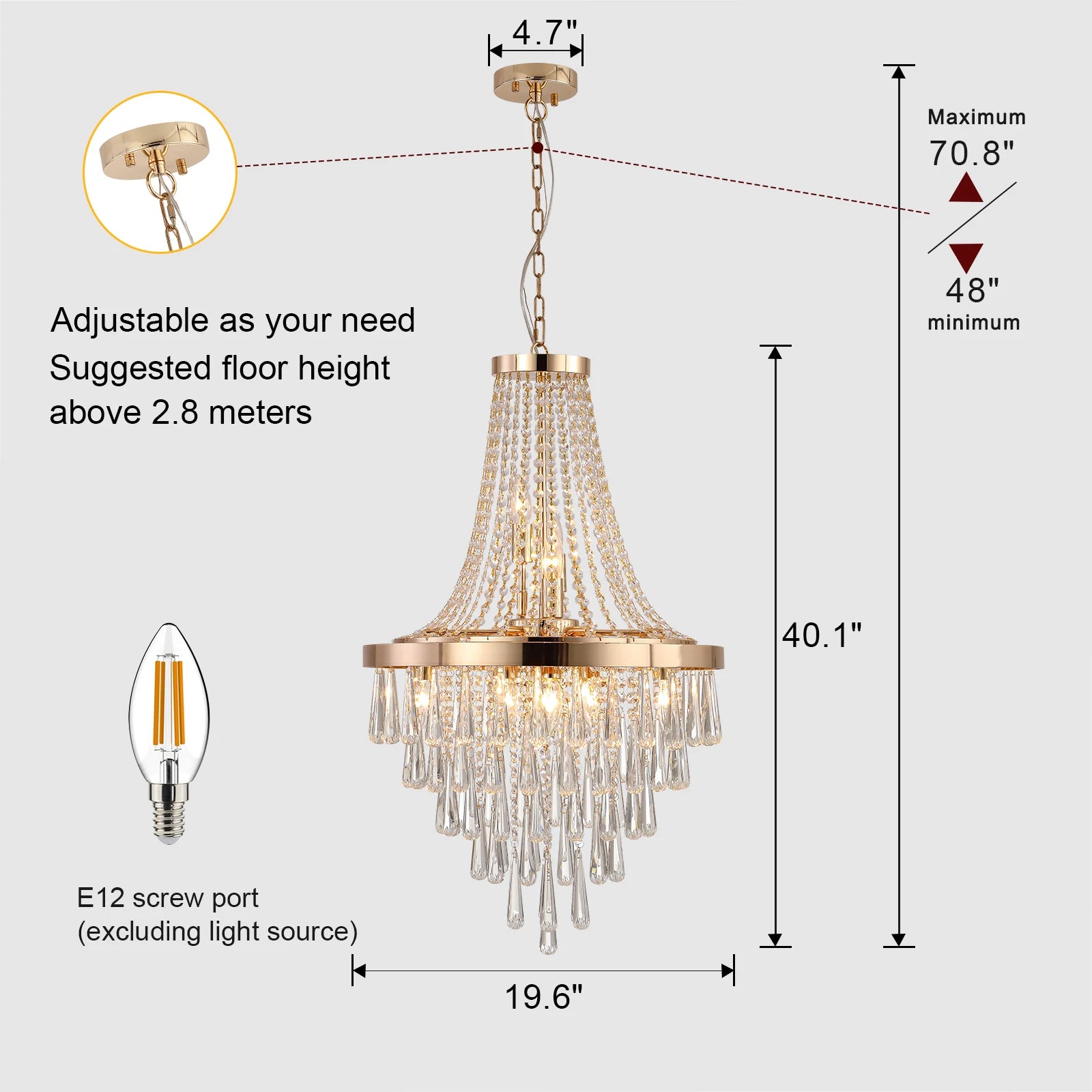 Large Luxurious Crystal Chandelier