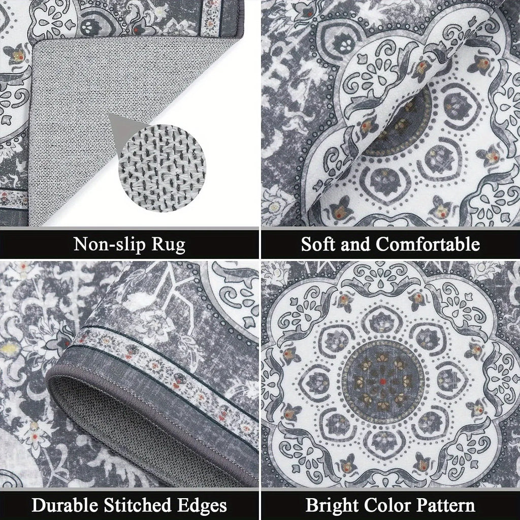 Bohemian Style 3 pcs Set kitchen Rugs Non-slip, washable 3 Colors