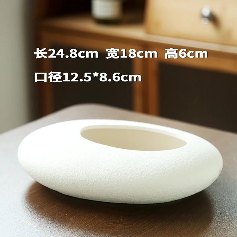 Modern Minimalist Ceramic Pot; 2 Sizes, 2 Colors