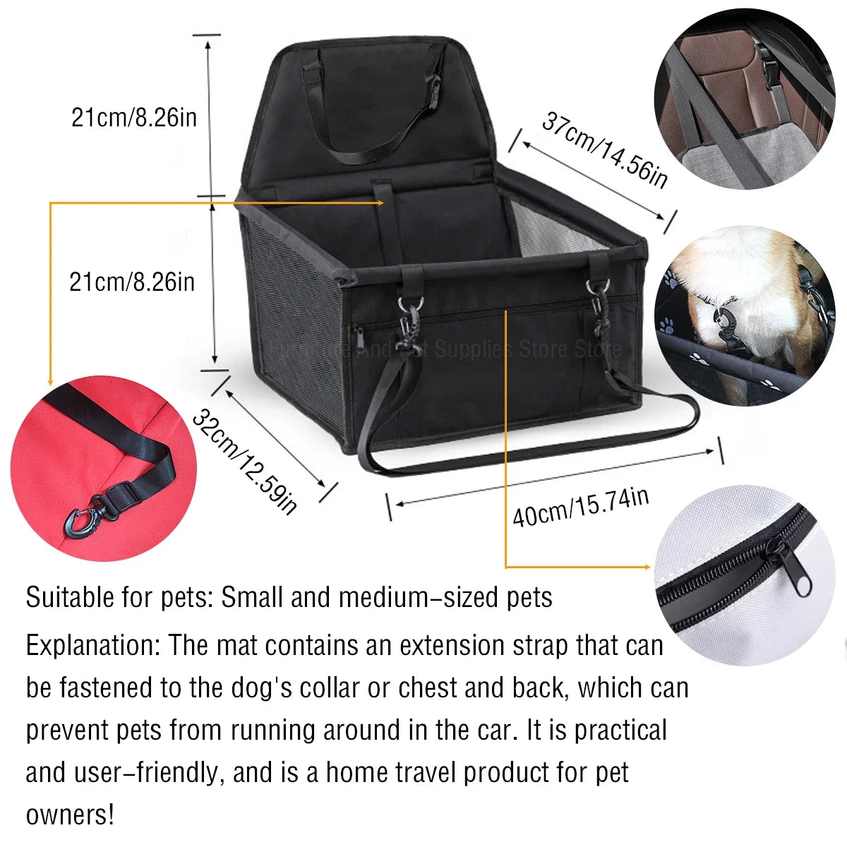 Deluxe Dog Safety Car Seat & Harness