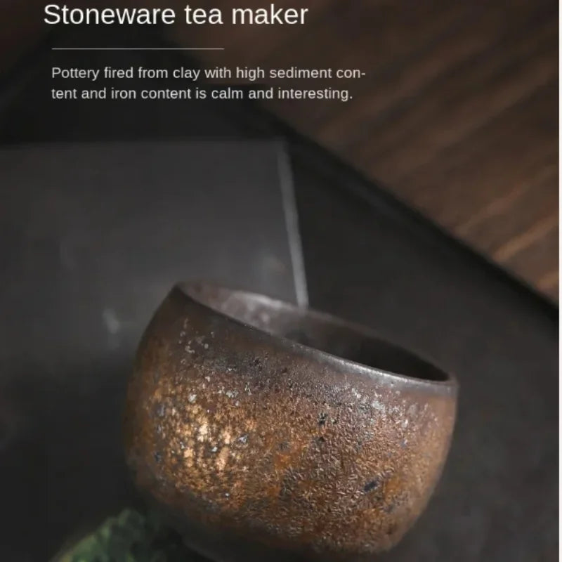 Japanese Ceramic Stoneware Tea Cup; Handmade Vintage