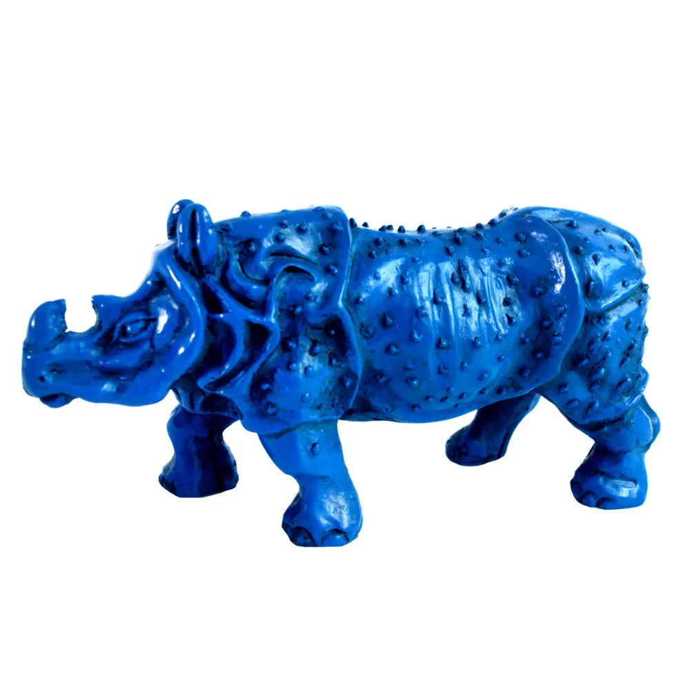 Feng Shui Decorated Collectible Resin Rhinoceros Statue