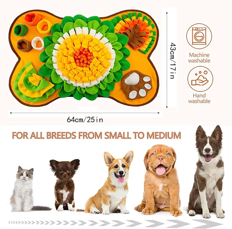 Dog Smell Training, Foraging Mat; Slow Feeder