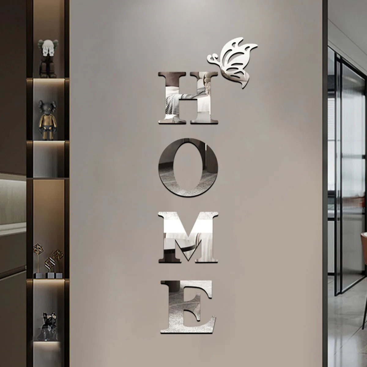 HOME Logo 3D Mirror Wall Entrance Decoration