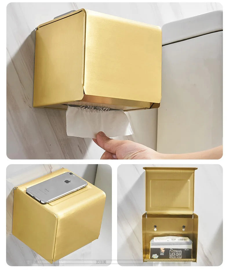 Elegant Brushed Brass Bathroom Accessories