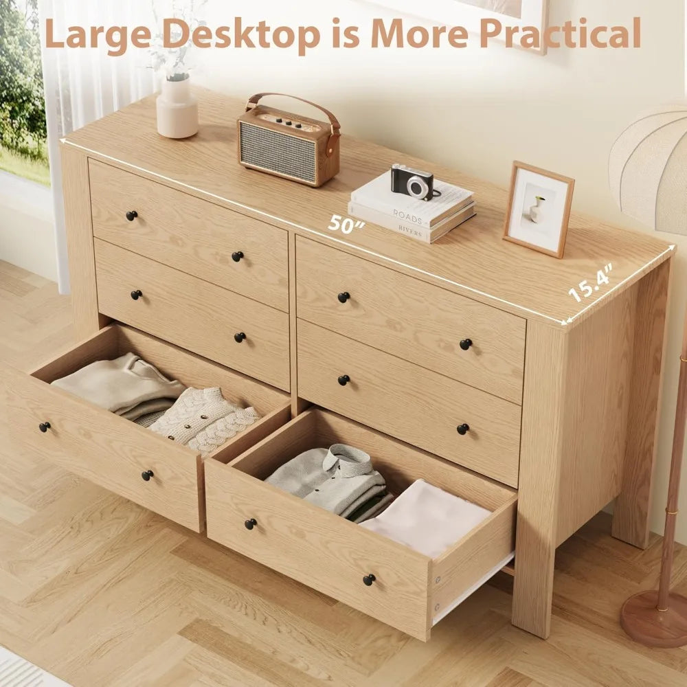 Modern 6-Drawer Dresser or Living/Dining Side Table