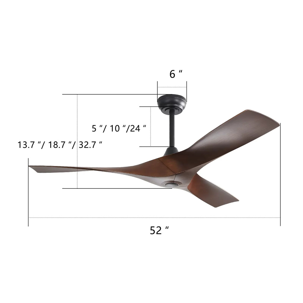 52-inch Ceiling fan, 6-Speed with Remote Control