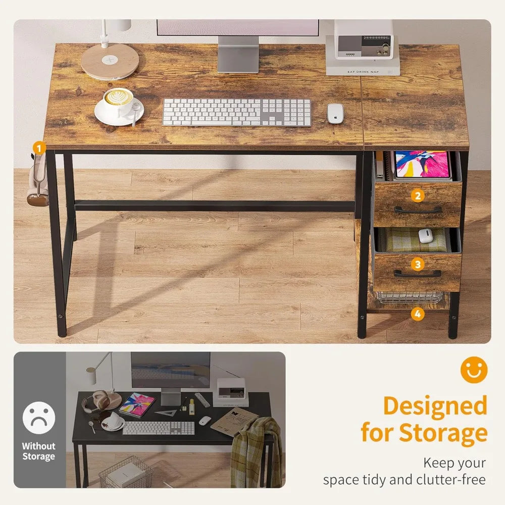 Desk with Two Drawers for Study and Writing