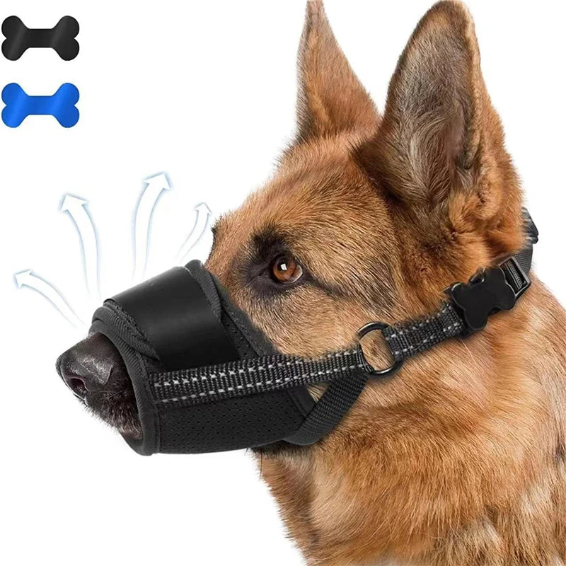 Adjustable Breathable Anti-Biting Mesh Soft Muzzle.