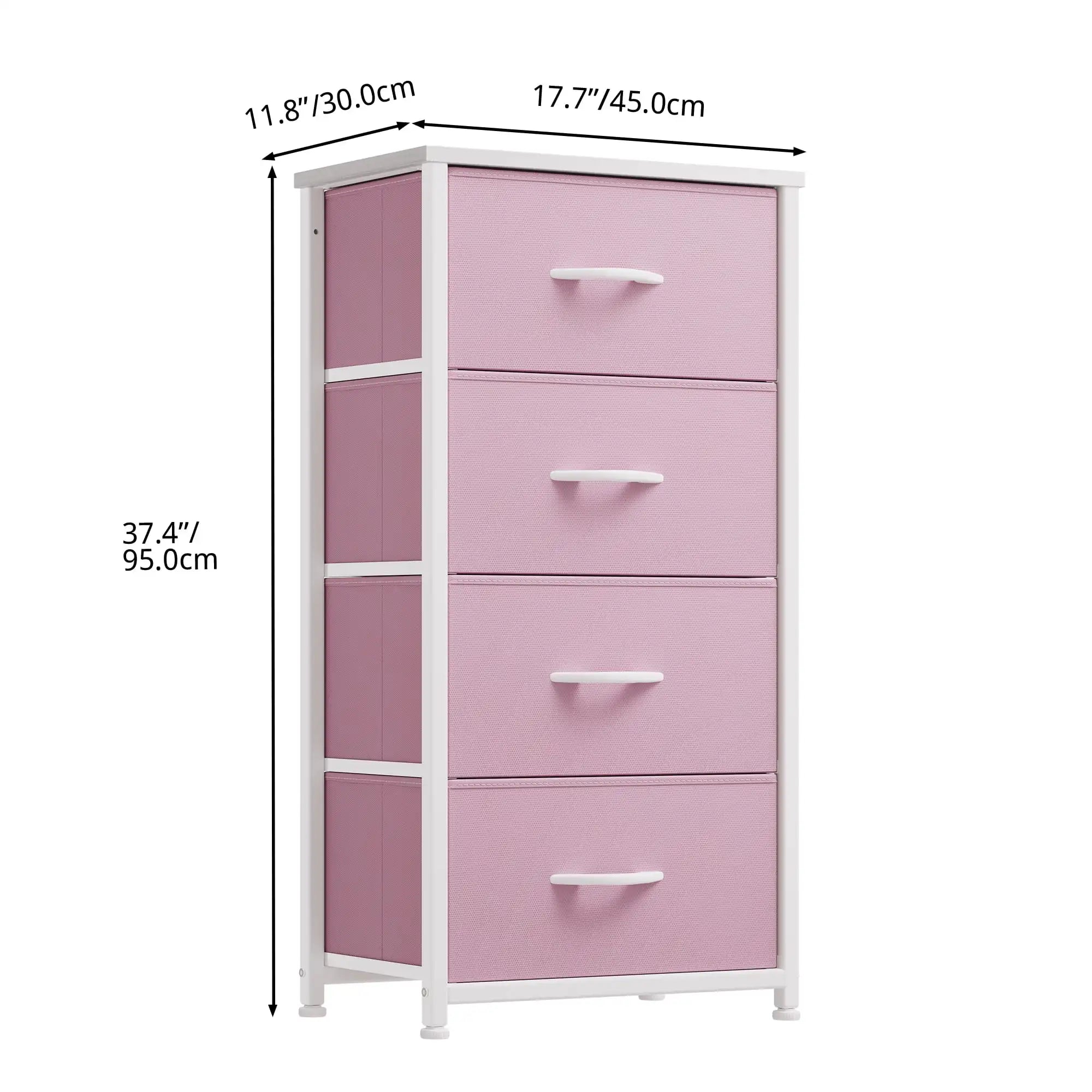 Sturdy Organizer, Durable Fabric Drawers, Steel Frame; Wood Top