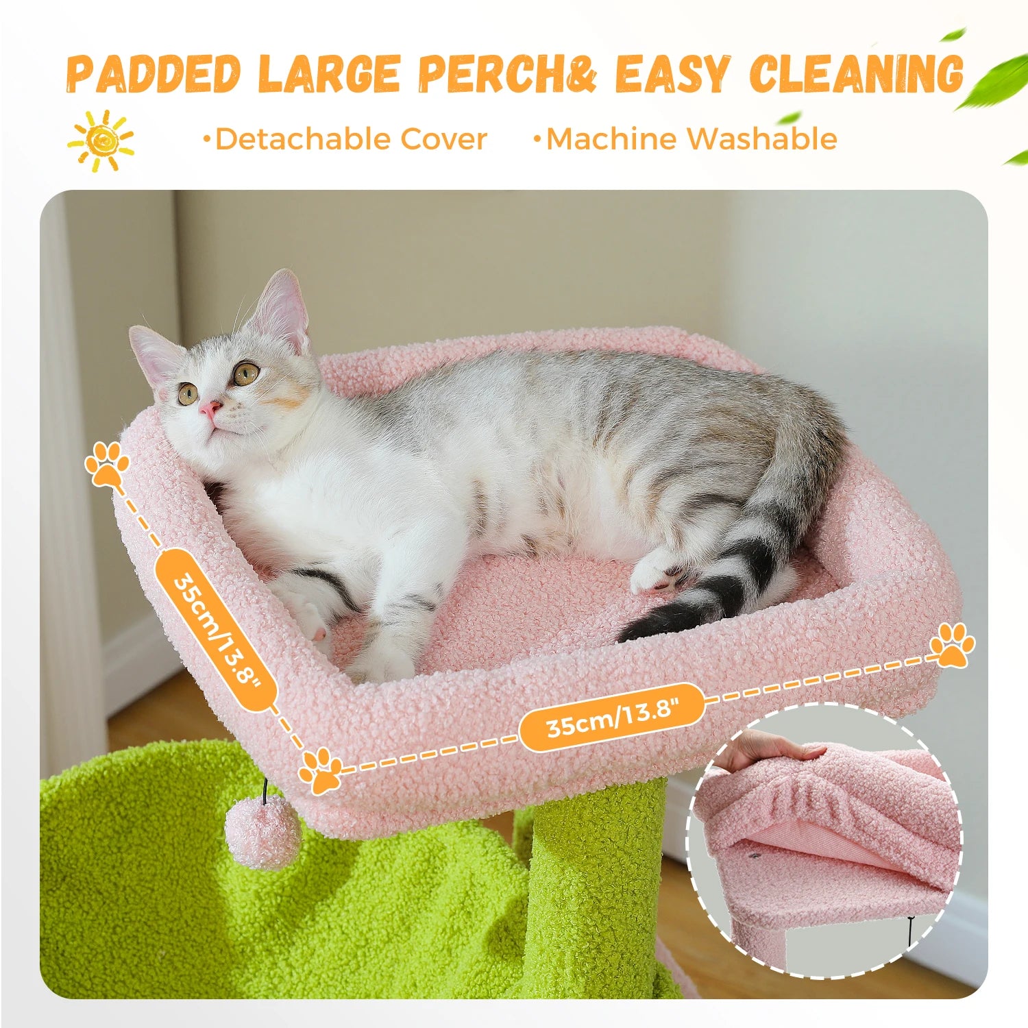 Spacious Cat Tower; Natural Sisal Scratching Posts