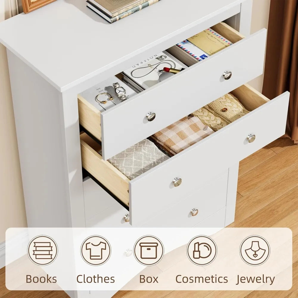 Contemporary 5-Drawer Dresser; Living Room TV Stand