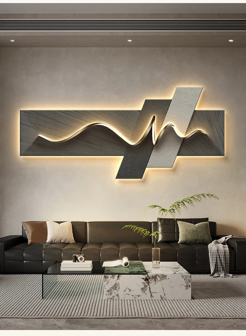 Luxury Modern Wall Art, LED Ambient Lighting