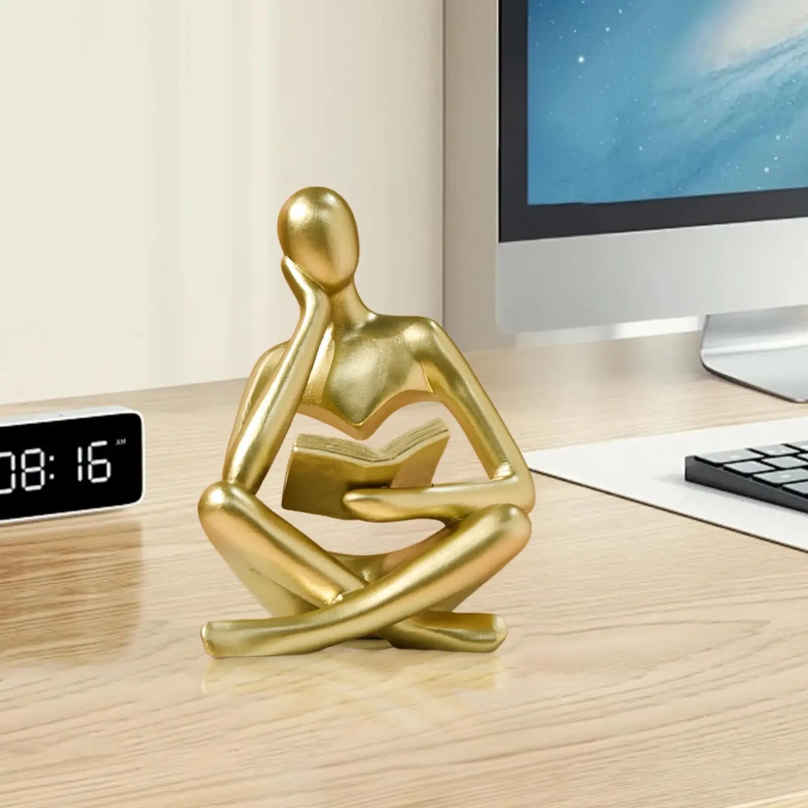 Abstract Art, Reading Thinker Sculpture Figurine