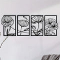 4-Piece Minimalist Metal Lotus Flower Wall Decor