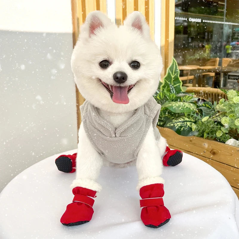 4Pcs Waterproof Warm Pet Dog Shoes