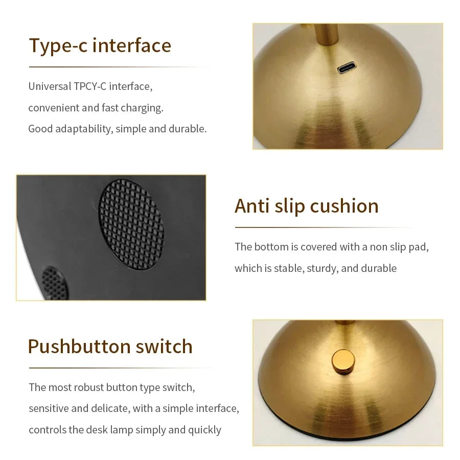 LED Table Lamp, Touch Sensor, Wireless; 4 Styles