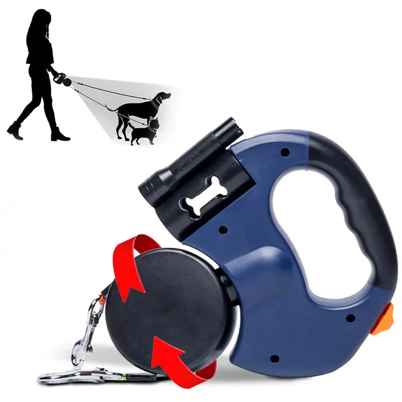 Double Head Automatic Retractable Dog Leash