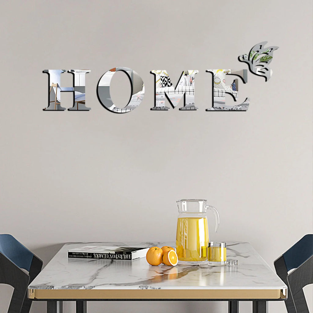 HOME Logo 3D Mirror Wall Entrance Decoration