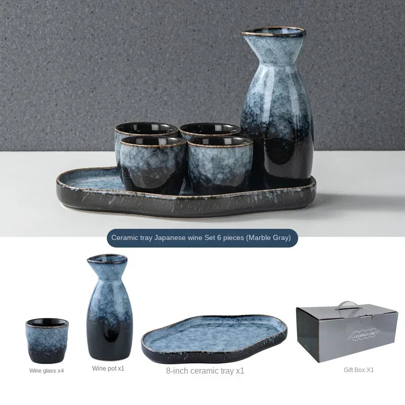 Handmade Japanese Style Sake Warmer & Cups