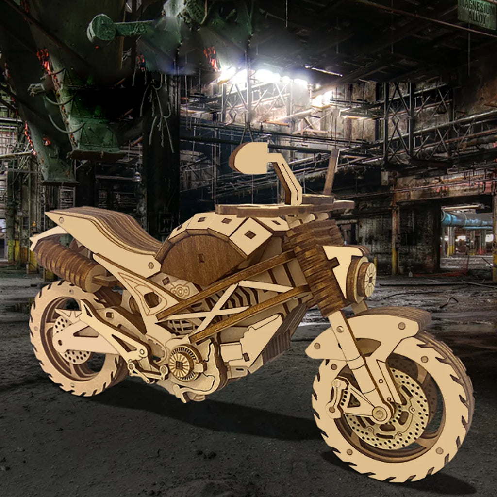 3D Wooden Puzzle Motorcycle Model